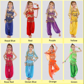 Kids Belly Dance Costumes Set Oriental Dance Costumes Girls Egypt Egyptian Bollywood Indian Belly Dancing Clothing India 8 Color