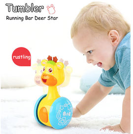 Baby Rattles Tumbler Doll Toys Bell Music Roly-poly Learning Education Toys Gifts For Baby Kid Children