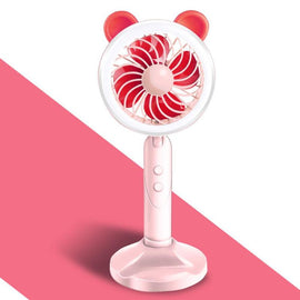 Hot Sell Cartoon Small Bear Handheld Mini Fan Usb Portable Fan Desk Rechargeable Air Conditioner For Student Best Gift