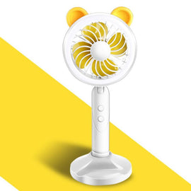 Hot Sell Cartoon Small Bear Handheld Mini Fan Usb Portable Fan Desk Rechargeable Air Conditioner For Student Best Gift